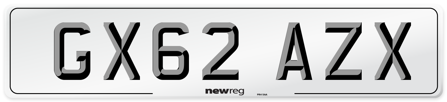 GX62 AZX Number Plate from New Reg